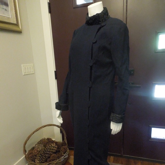 MADRI COLLECTION NAVY BLUE WOOL DRESS COAT SZ 10 - Picture 1 of 6